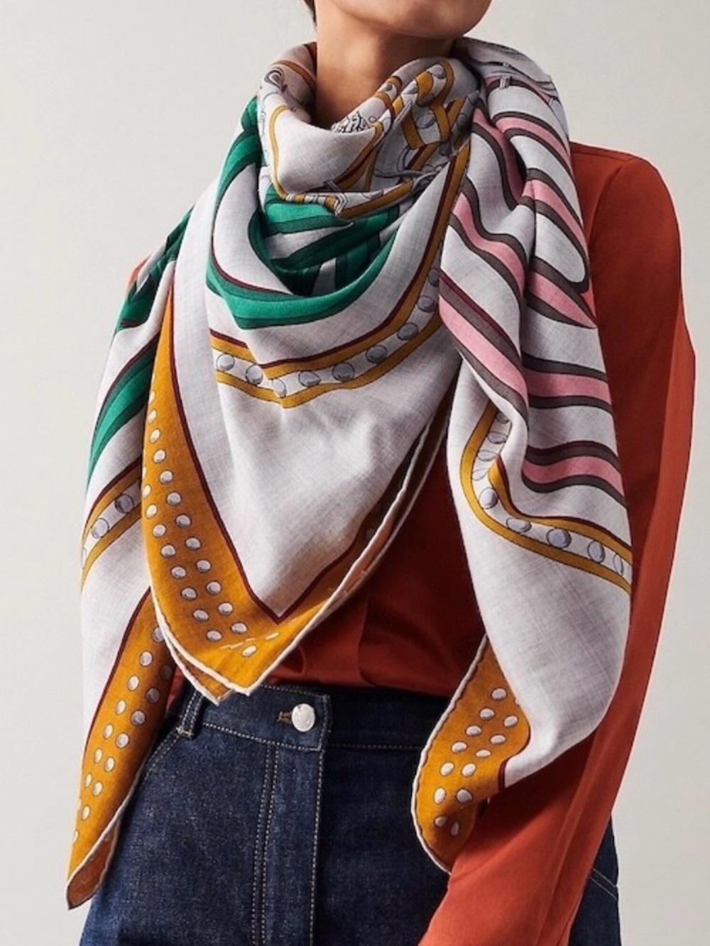 Hermes Grand Tralala 140 cashmere shawl
